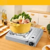 Portable outdoor stainless steel barbecue grill, folding gas stove, portable cassette stove, outdoor folding barbecue grill, portable gas stove, lightweight for picnics details Picture